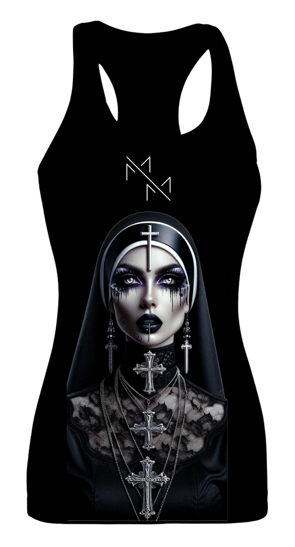 WOMEN'S LOWRIDER COLLECTION: MERKED NUN RACERBACK TANK