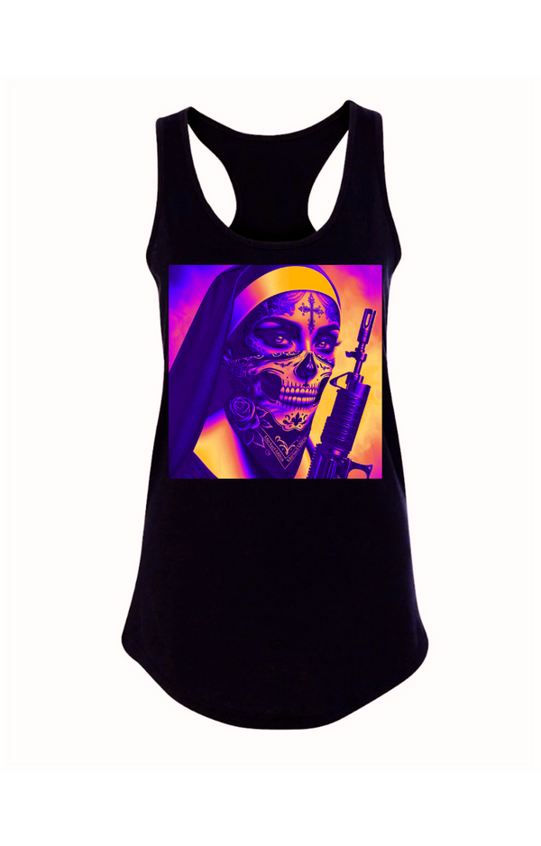 WOMEN'S NEON NUN RACERBACK TANK