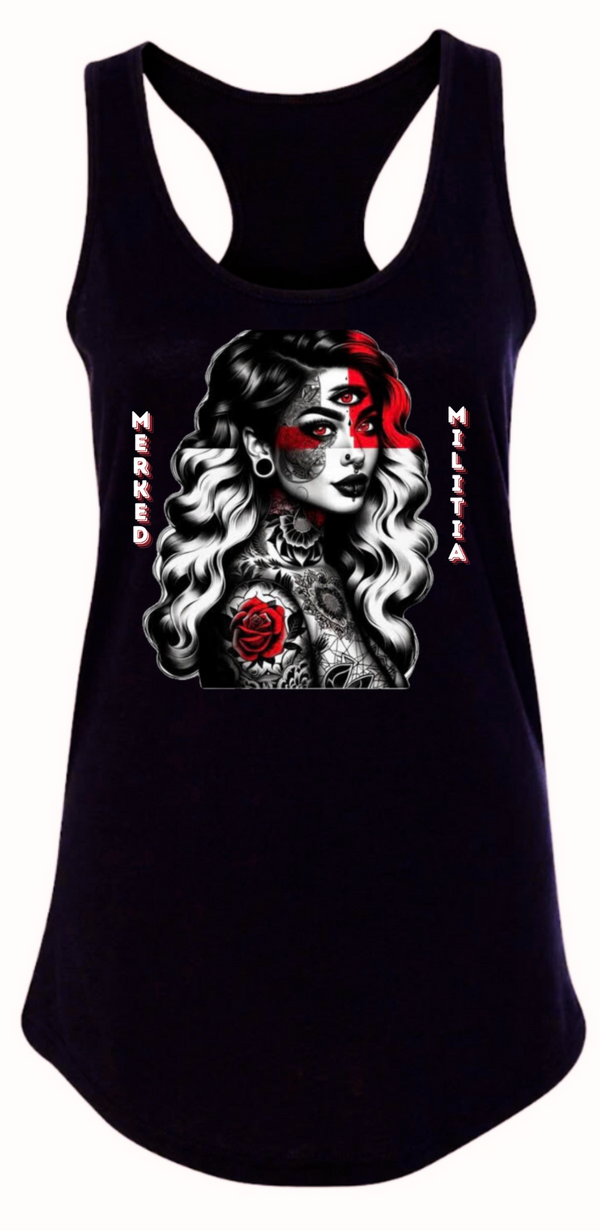 WOMAN'S SEEING RED RACERBACK TANK