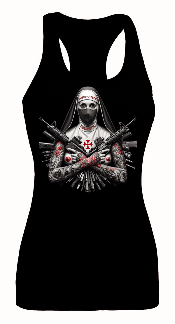 WOMEN'S YA GUNS AIN'T NUN RACERBACK TANK