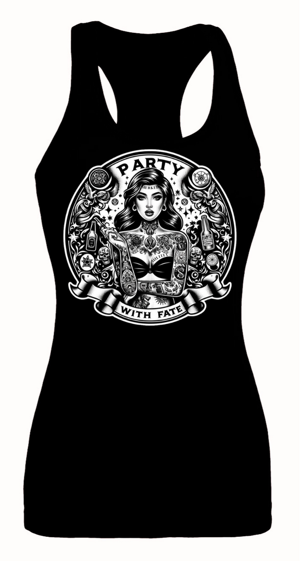 WOMEN'S PARTY WITH FATE RACERBACK TANK